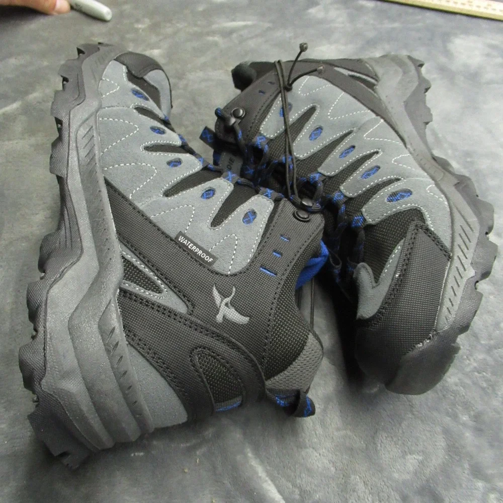 Eddie Bauer Men Boots 8.5M Gray Maple‎ Ridge Waterproof Hike Trail Lace Camp NEW